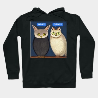 A Cat and An Owl Funny Pet Owner Funny Chit Chat Hoodie